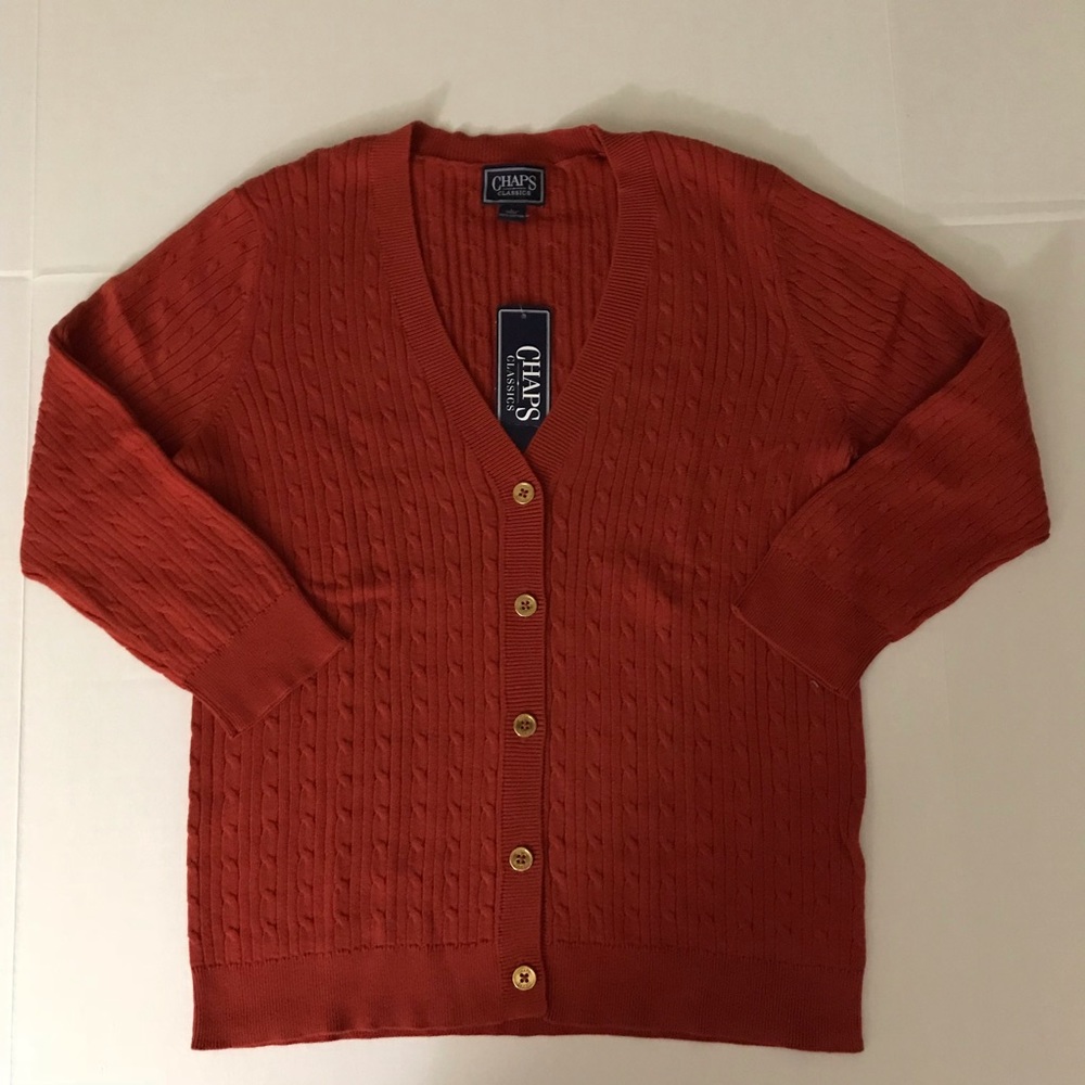 CHAPS Fall Classic Auburn Cardigan Sweater